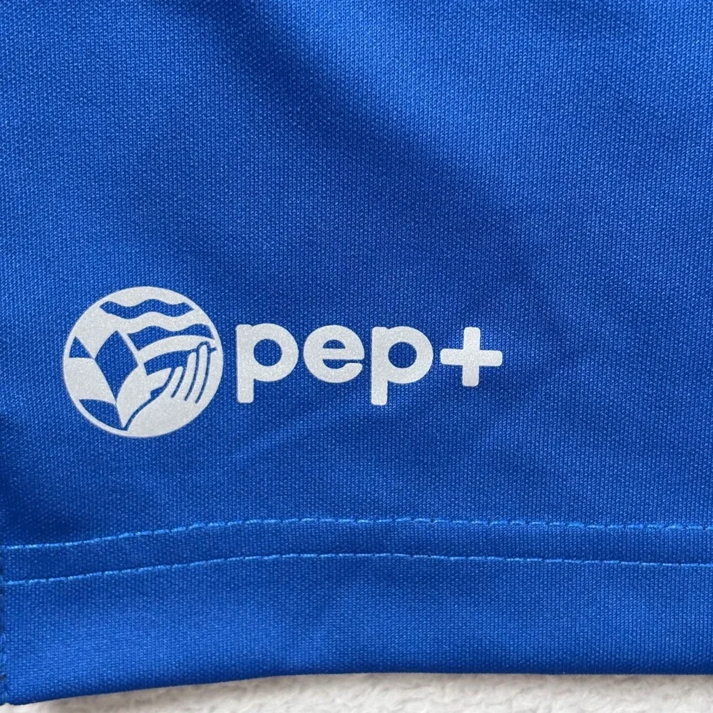 PEPSI PVC Logo Patch Employee Performance Polo Blue Work Uniform Mens Large - Picture 4 of 10